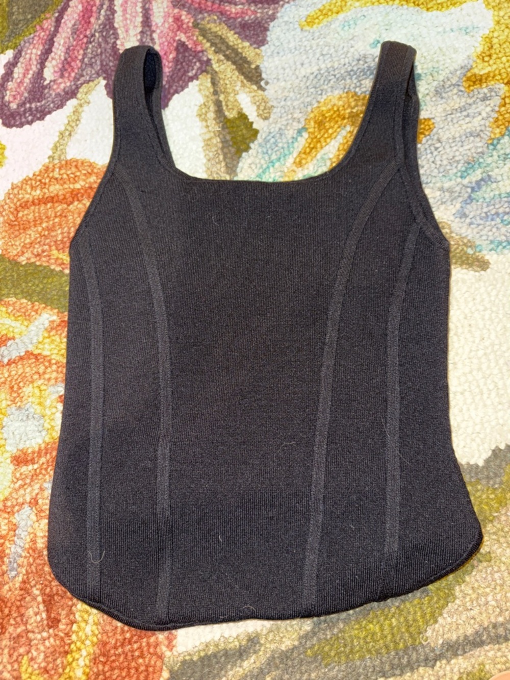 Aritzia Babaton Black Square-Neck Corset Top